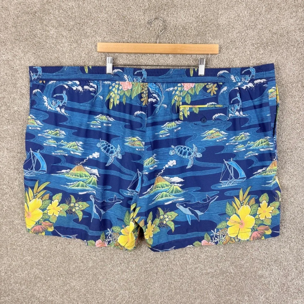 Tommy Bahama Rialto Aloha From Hawaii Mens 5XLB Swim Trunks Ocean BT924811 NEW